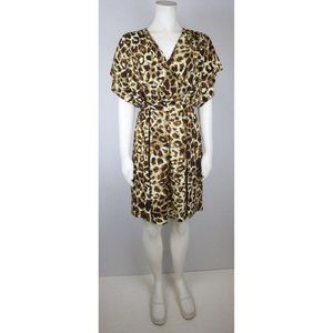 CALVIN KLEIN - WOMEN'S BROWN ANIMAL PRINT DRESS - SIZE 4